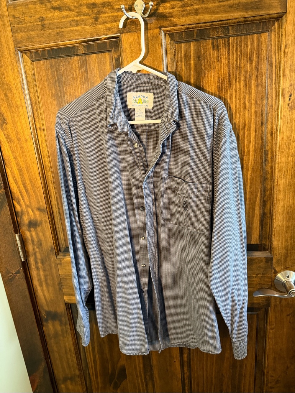 Men's Blue Checked Button-Up Shirt